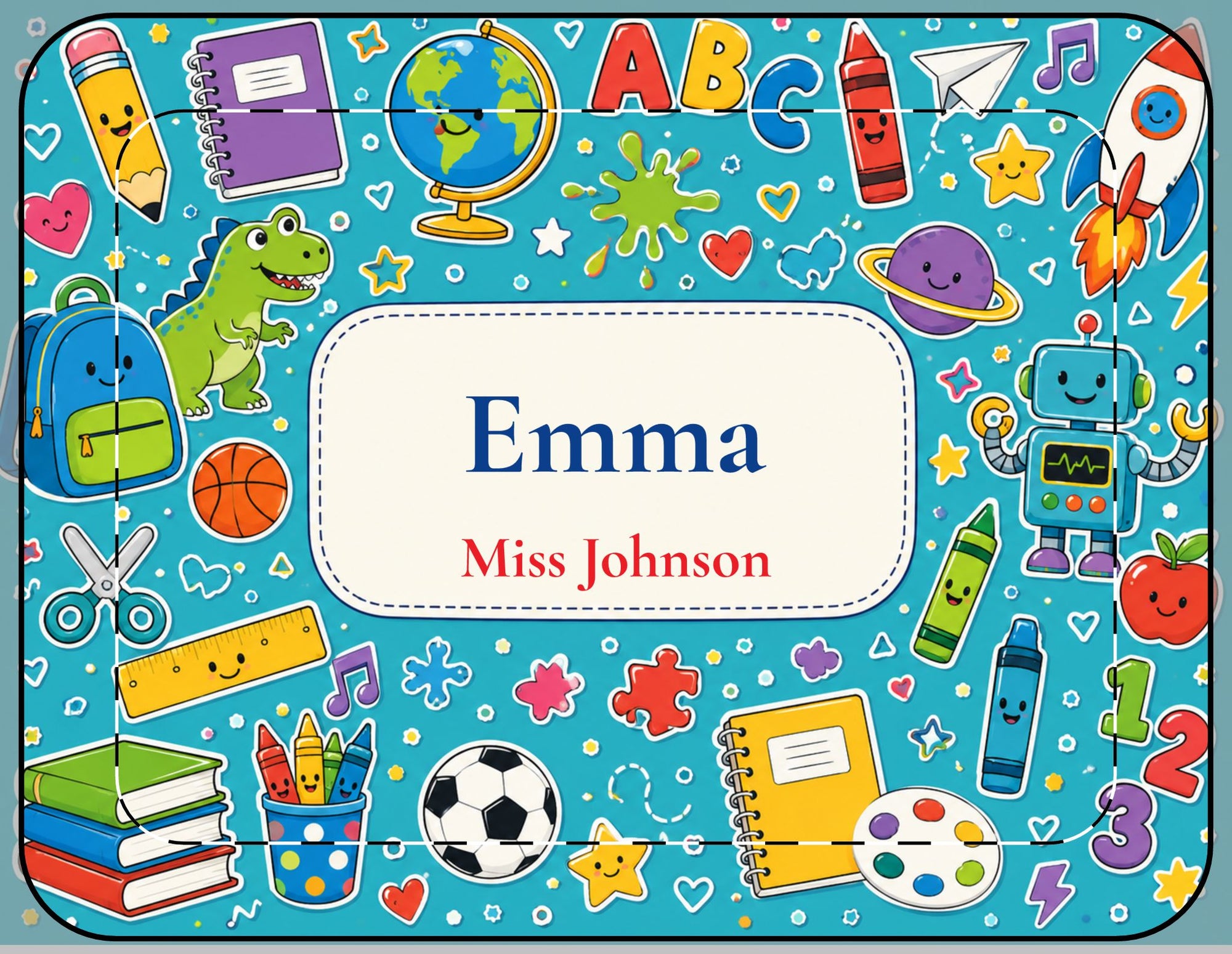Personalized Kids Laptop Sleeve — School Name & Teacher Design