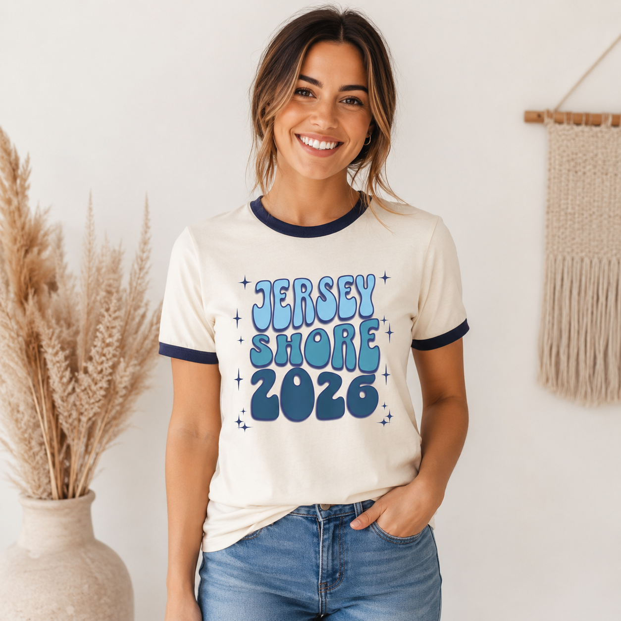 Jersey Shore 2026 Ringer Tee | Retro Surf Vibes