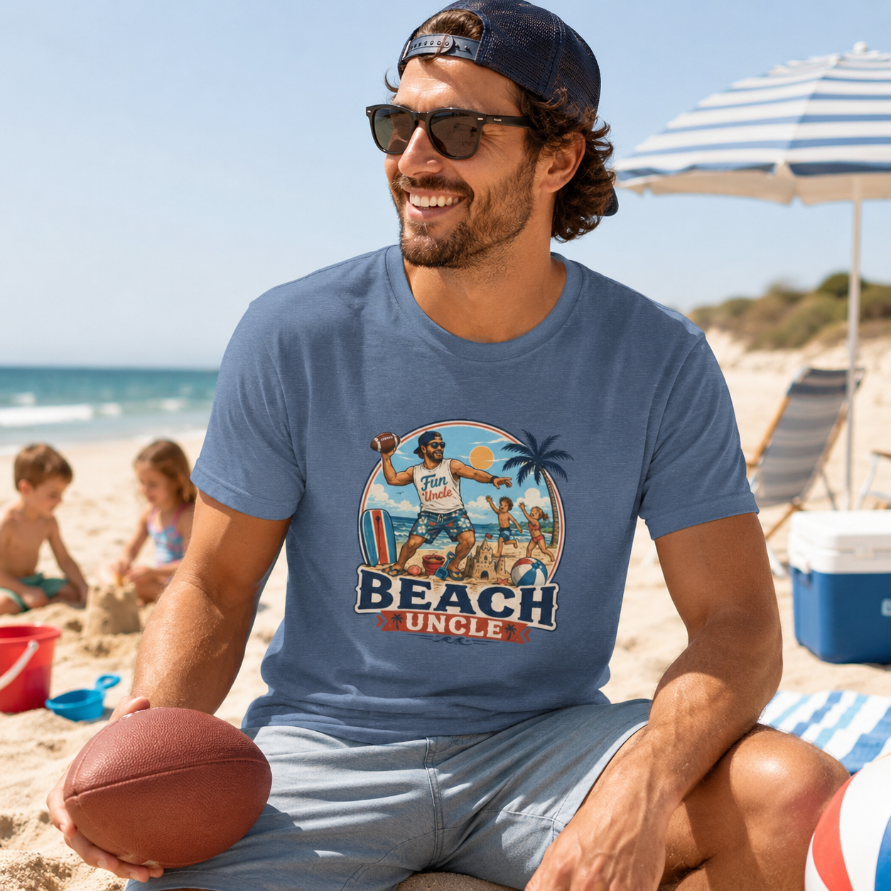 Beach Uncle T-Shirt — Retro Summer Dad/Vacation Tee ("Fun Uncle")