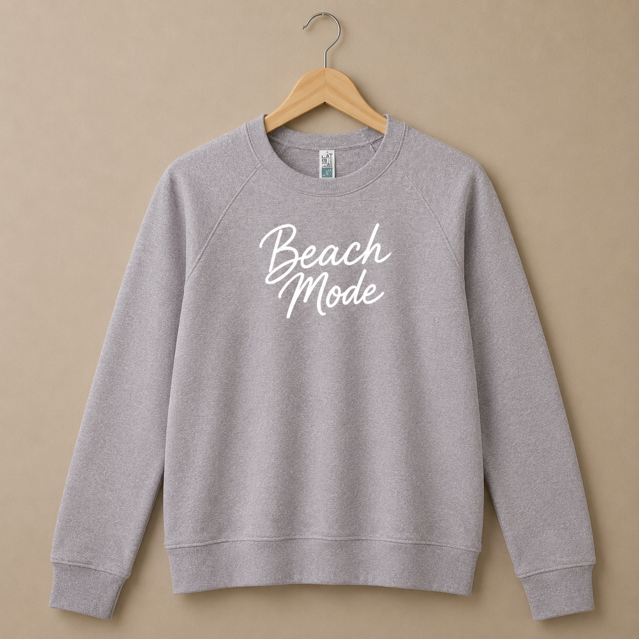 Beach Mode French Terry Raglan Crewneck