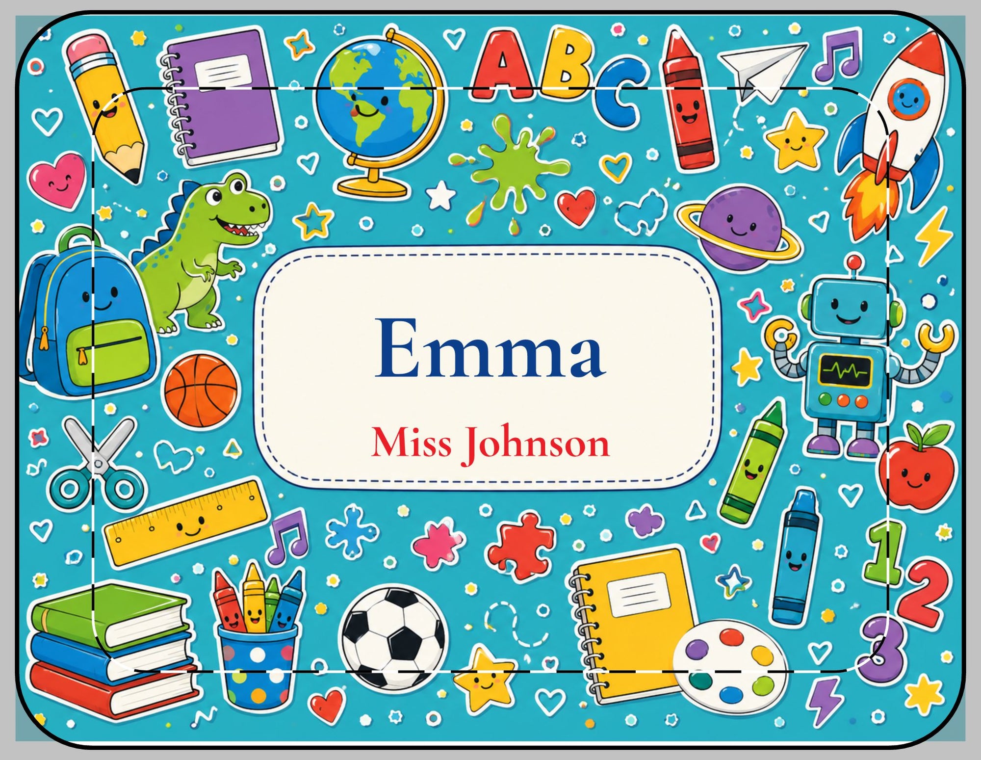 Personalized Kids Laptop Sleeve — School Name & Teacher Design
