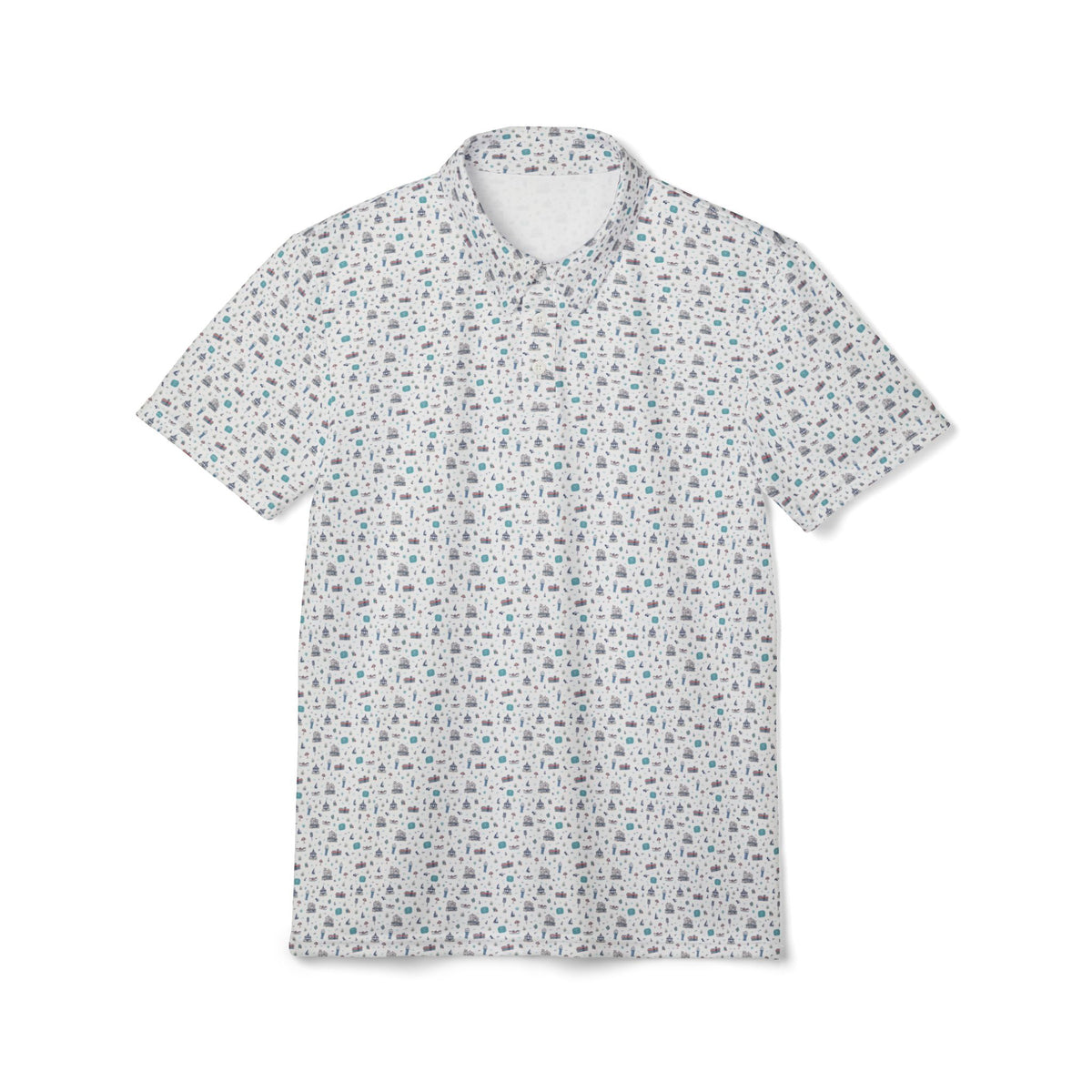 Lavallette NJ Golf Polo | Jersey Shore Coastal Pattern Shirt