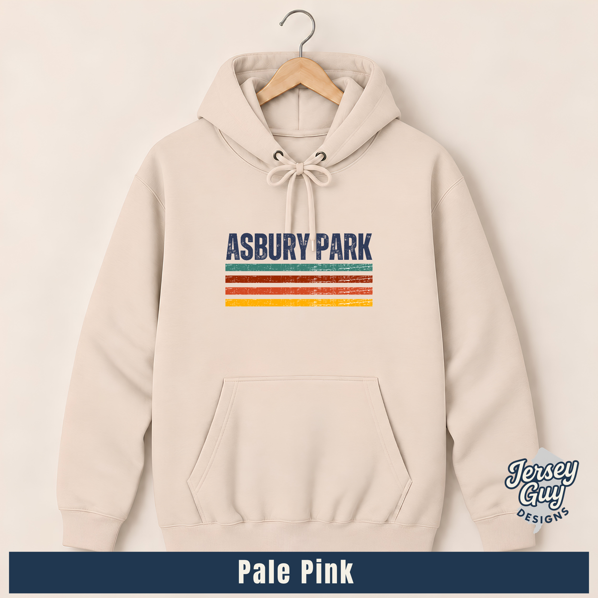 Asbury Park NJ Retro Stripe Lane Seven Sweatshirt